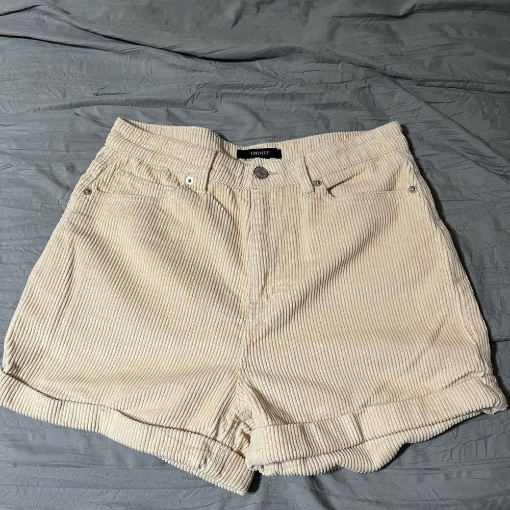Corduroy high waisted shorts forever 21